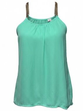 Mine Mint Green Tank with Copper Tone Chain Straps Womens size Small